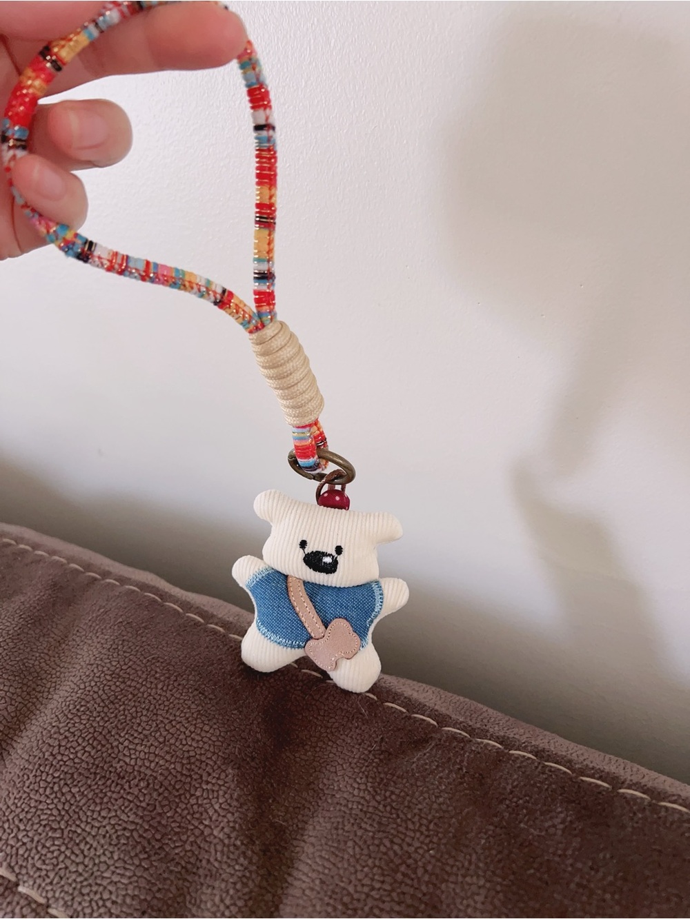 NEW! Handmade Cute Bear Keychain Bag Charm | Fabric Plush Pendant